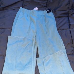 refuge athletics (found at H&M) mint green wide leg sweatpants